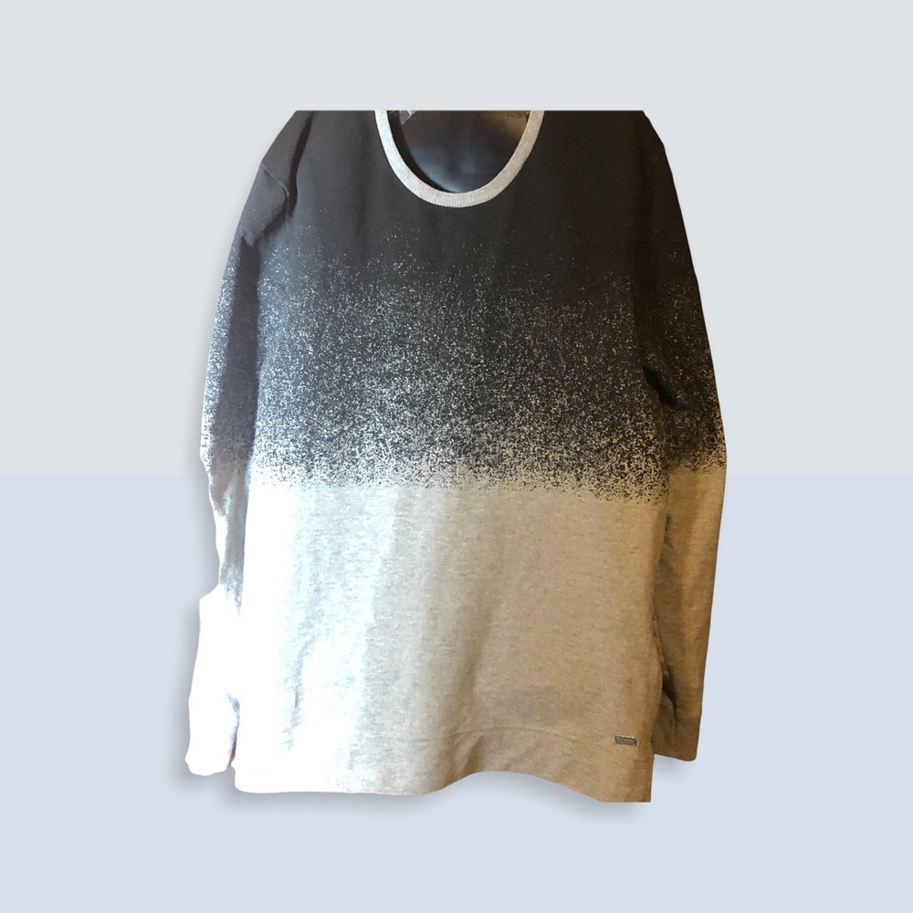 G by Guess Men's XL crew neck sweatshirt black fade gray